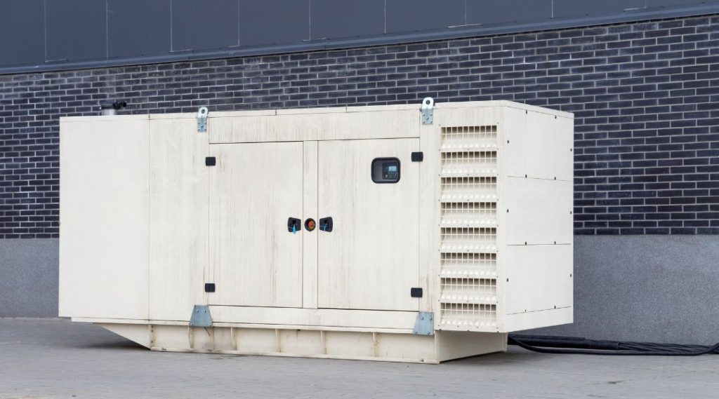 White Diesel Generator at Factory